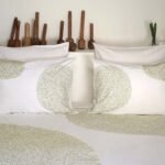 coton peigné détail linge de lit dots