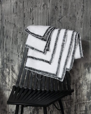 Linge de bain finition Noir de la collection CALI design original V. Barkowski