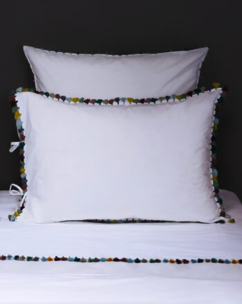 Duo taies d'oreiller ILIAS finition Aqua par Valérie Barkowski