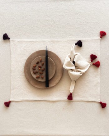 TULUM linge de table ecru finition crush par Valérie Barkowski