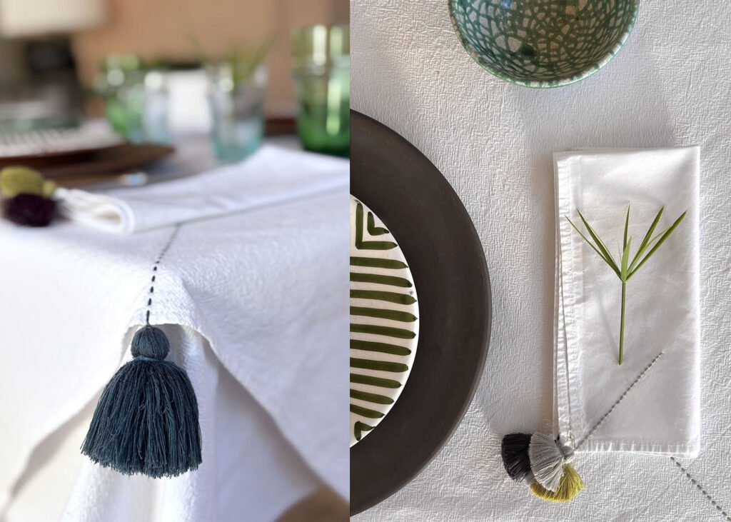 table linge artisanal riad soumaya marrakech