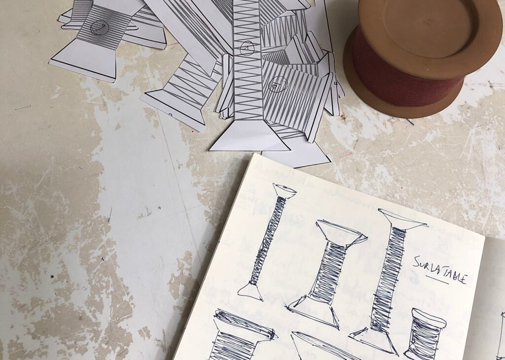 bougeoir artisanal croquis atelier