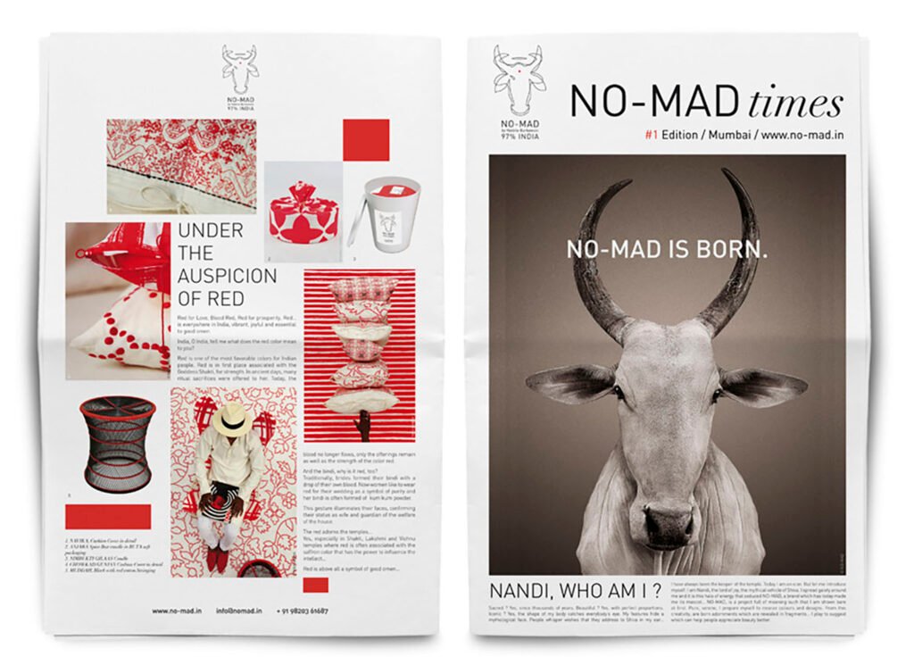 direction artistique marque inde newspaper no-mad