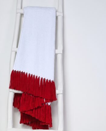 Drap de bain Collection POLLUX finition carmin design by V. Barkowski