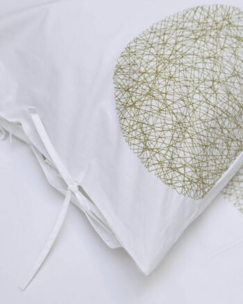 Taie Oreiller Collection DOTS finition Olive design V. Barkowski