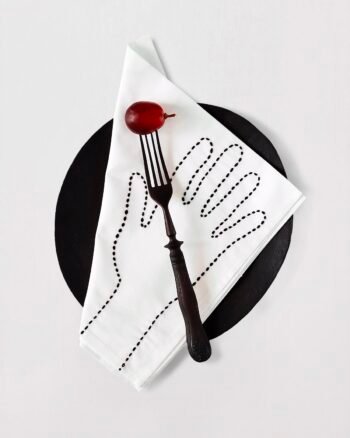 Serviette de table collection OTIS finition noir design V. Barkowski
