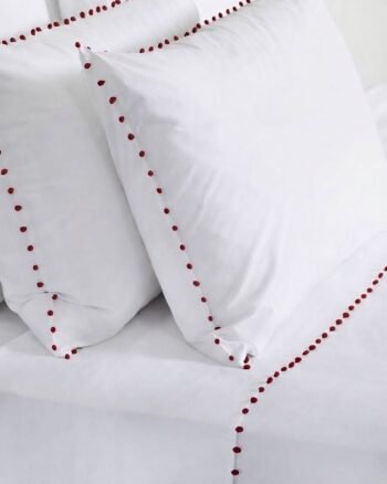 Drap de lit blanc en coton peigné mercerisé Aya Valérie Barkowski