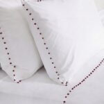 Drap de lit blanc en coton peigné mercerisé Aya Valérie Barkowski