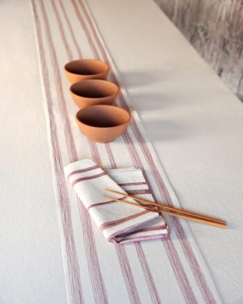 Bala embroidered ecru cotton table runner – Valérie Barkowski