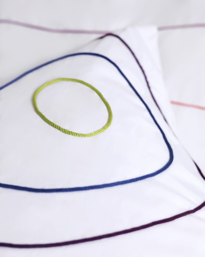 Close-up of the YOYO twisted-thread collection, design by Valérie Barkowski